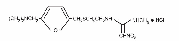 Ranitidine Hydrochloride Structural Formula
