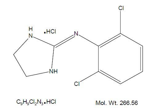 Clonidine hydrochloride structural formula