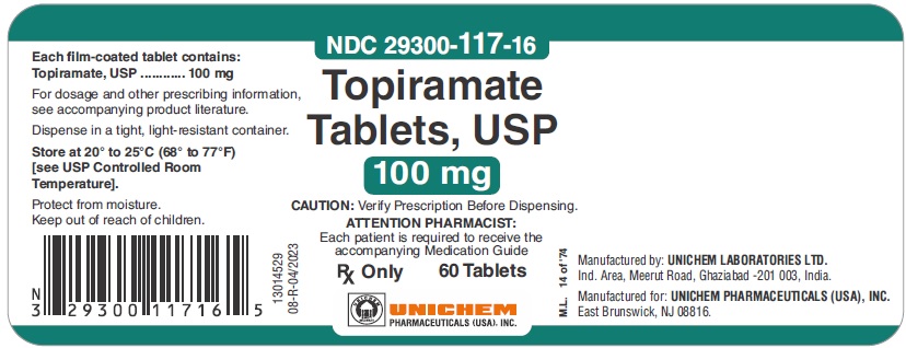 Topiramate Tablets, USP 100 mg (60T)