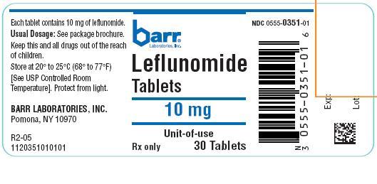 Leflunomide Tablets 10 mg 30 Tablets Label