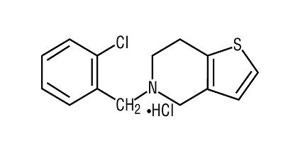 Structural Formula for Ticlopidine Hydrochloride