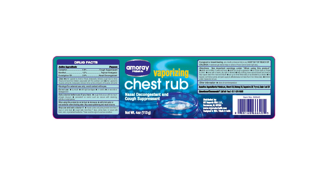Amoray Chest Rub | Camphor (synthetic), Eucalyptus Oil, And Menthol Ointment Breastfeeding