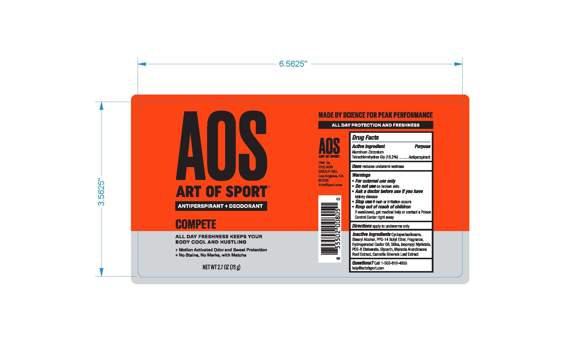 Label for Antiperspirant deodorant Compete