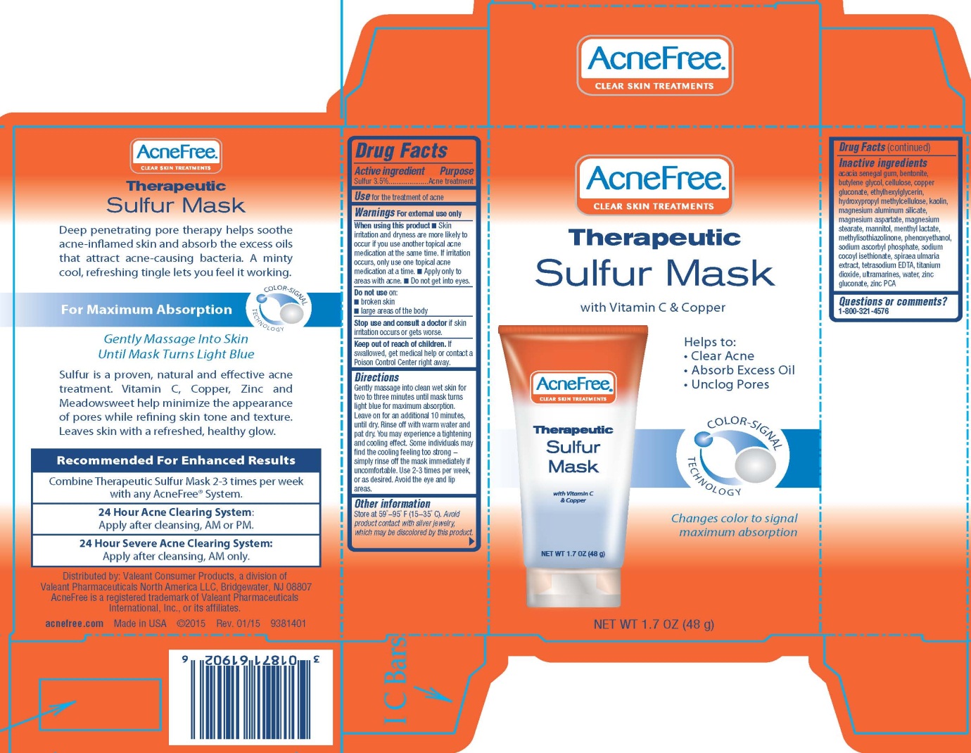 AcneFree Therapeutic Sulfur Mask - 1.7 oz Carton