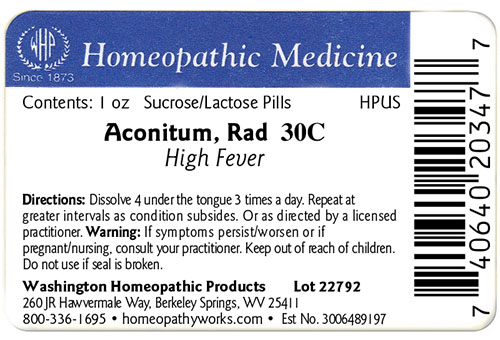 Aconitum, radix label example