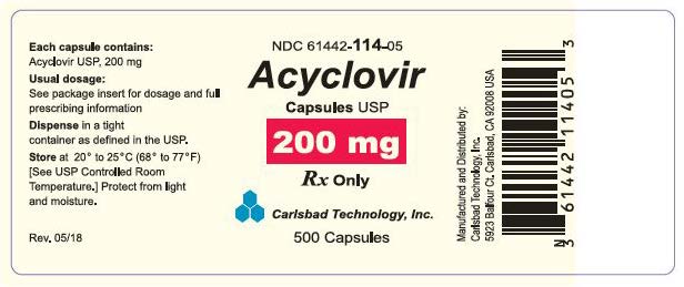 Acyclovir Cap 200 mg 500 ct