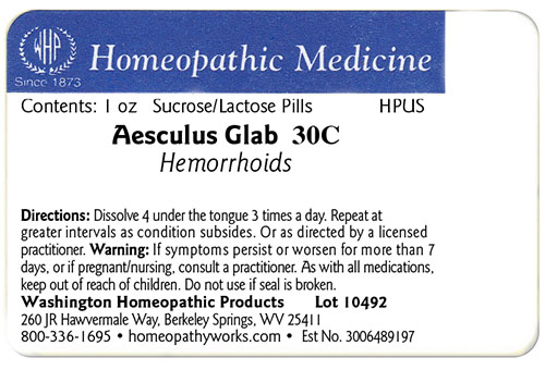 Aesculus Glab label example