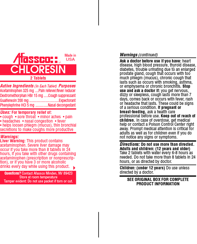 Chloresin | Acetaminophen, Dextromethorphan, Guaifenesin, Phenylephrine Tablet while Breastfeeding