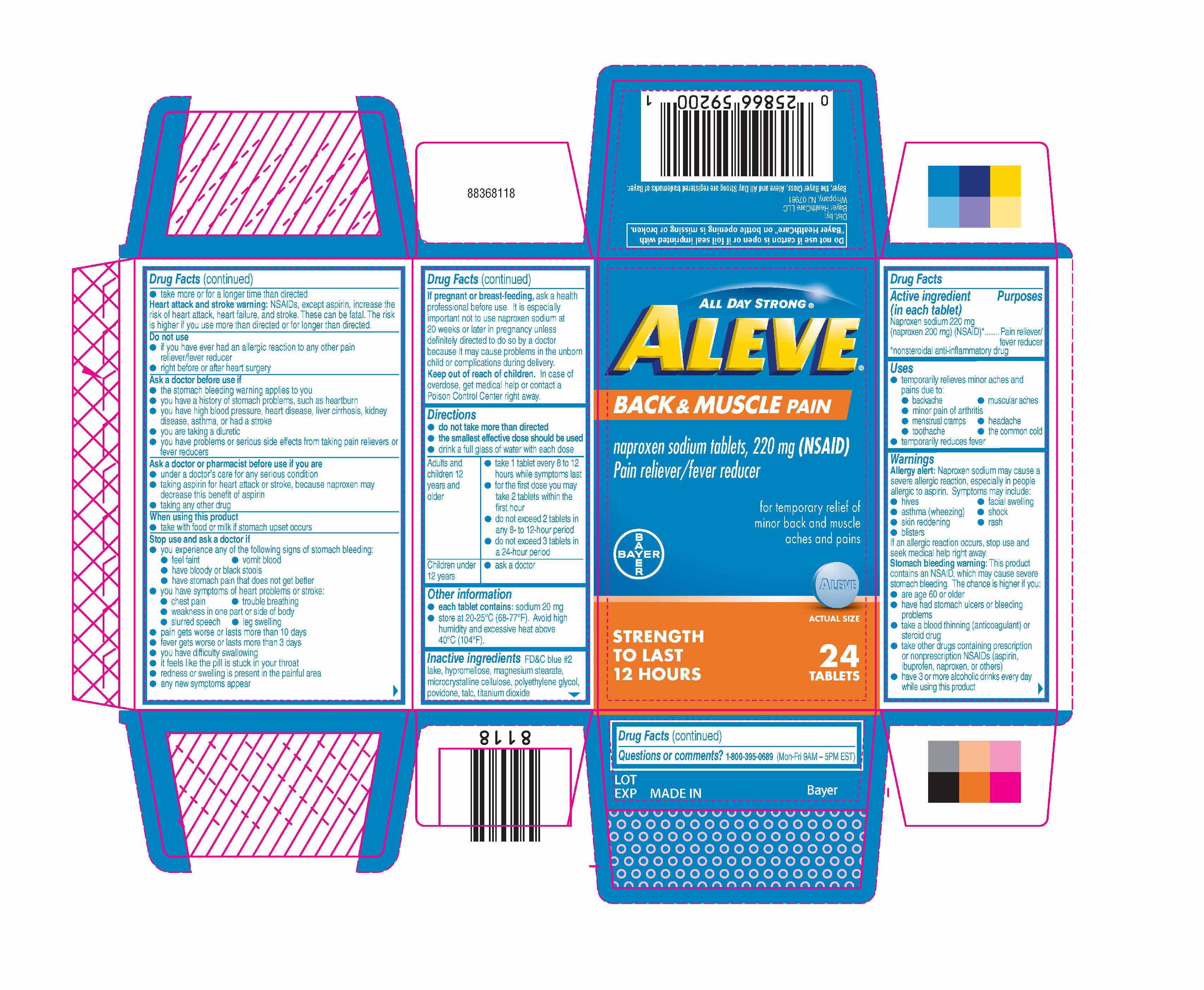 Aleve Back and Muscle Pain - 24 Count Carton 