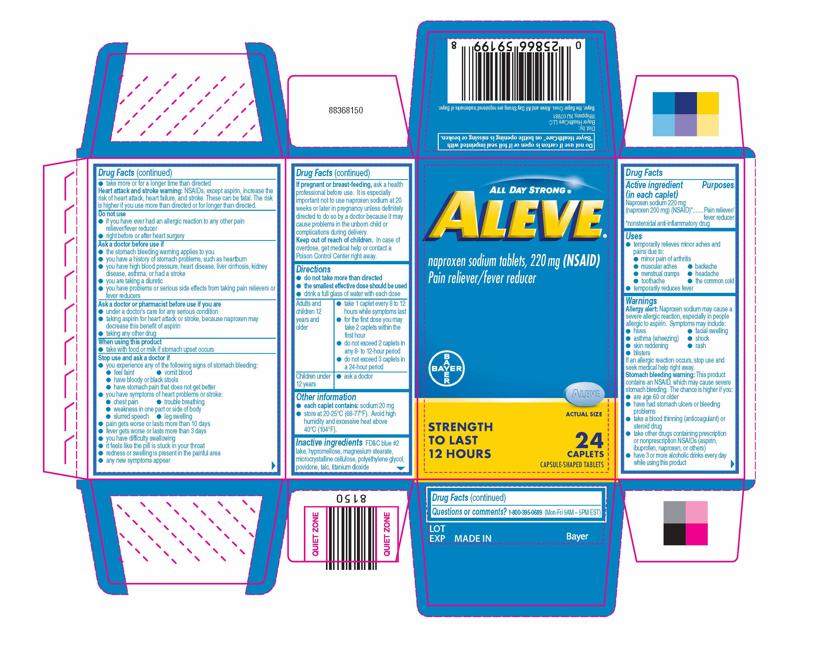 Aleve Caplets - 24 Count Carton