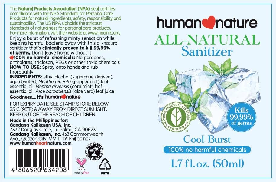 All-Natural Sanitizer Cool Burst 50ml PDP