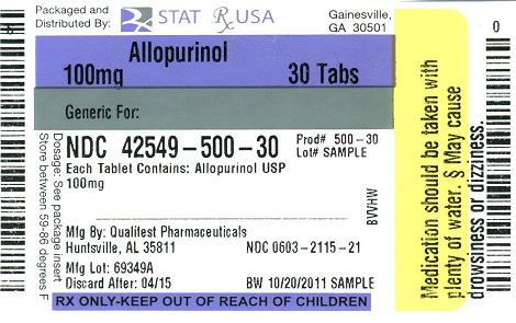Allopurinol 100 mg Label Image