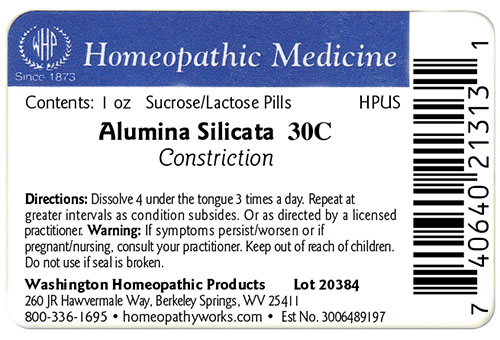 Alumina silicata label example