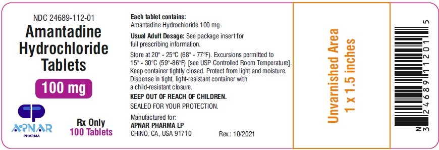 Amantadine Hydrochloride Tablets _100 CT_ Label