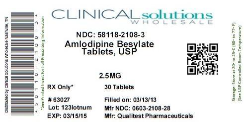 Amplodipine Besylate Tablets USP 2.5 mg