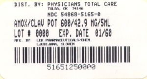 image of Amoxicillin and Clav Pot 125 mL package label