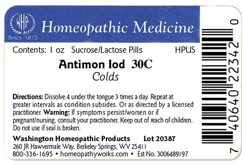 Antimon iod label example