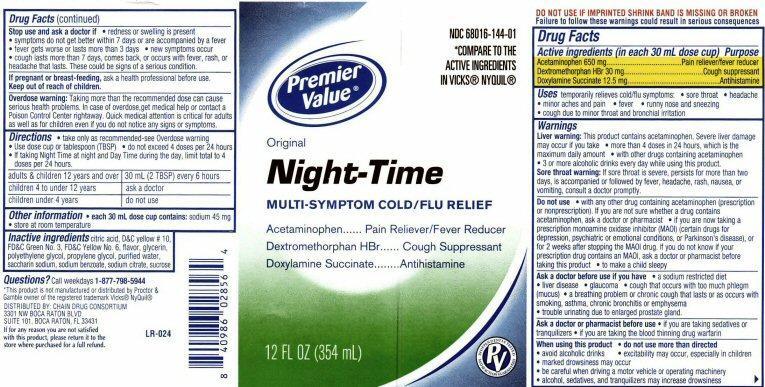 Night-time Original Multi-symptom Cold/flu Relief Breastfeeding