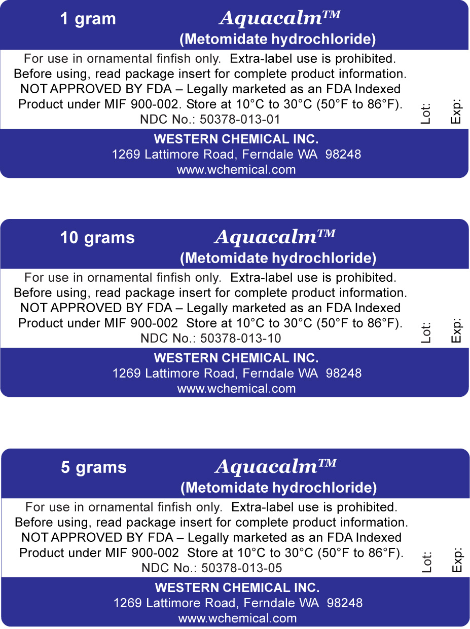 Aquacalm 1, 5 and 10 gram label