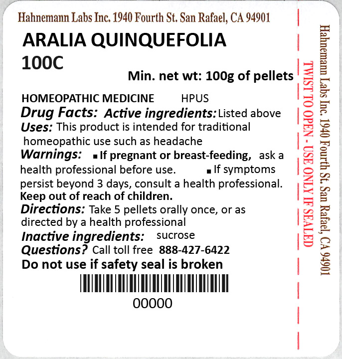Aralia Quinquefolia 100C 100g