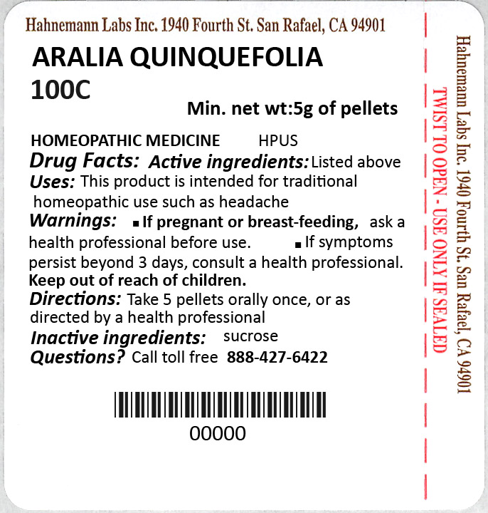 Aralia Quinquefolia 100C 5g