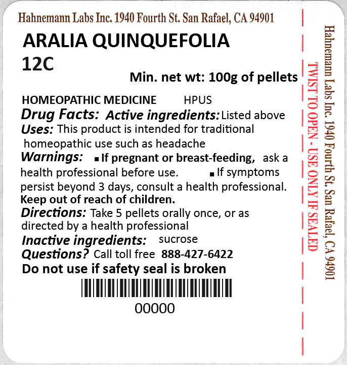 Aralia Quinquefolia 12C 100g 