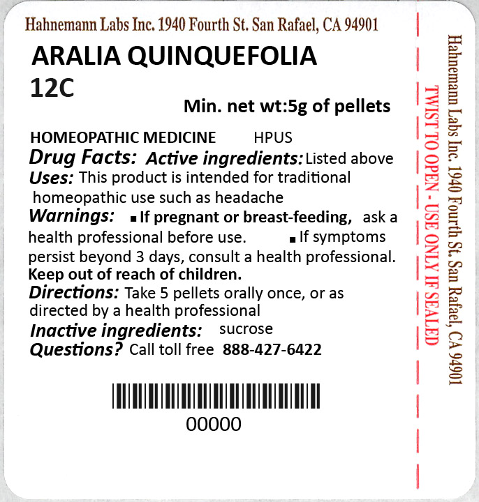 Aralia Quinquefolia 12C 5g