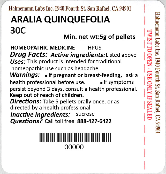 Aralia Quinquefolia 30C 5g