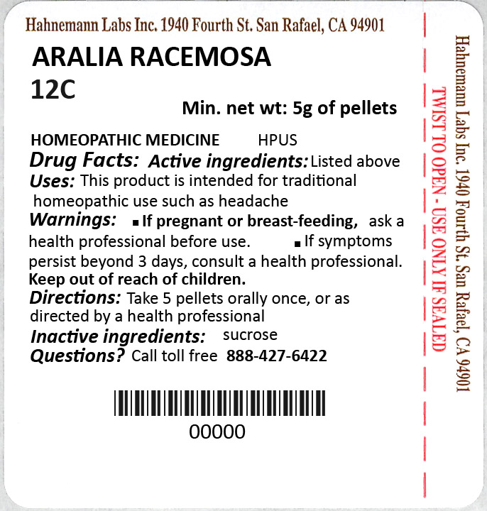 Aralia Racemosa 12C 5g
