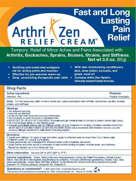 Arthri Zen Relief Cream label