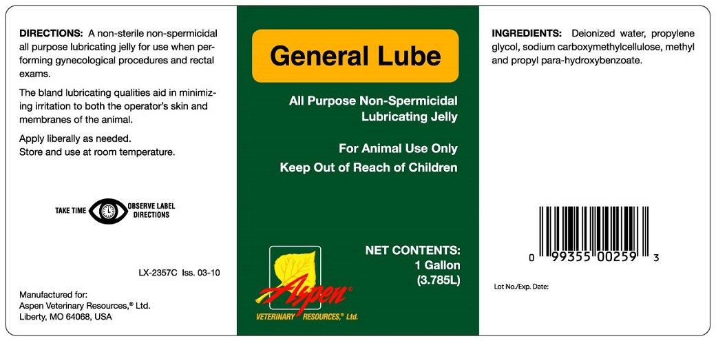 Aspen General Lube Label