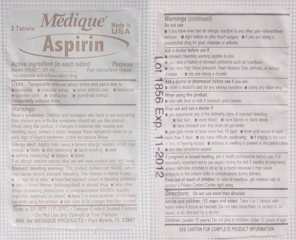 Aspirin Label