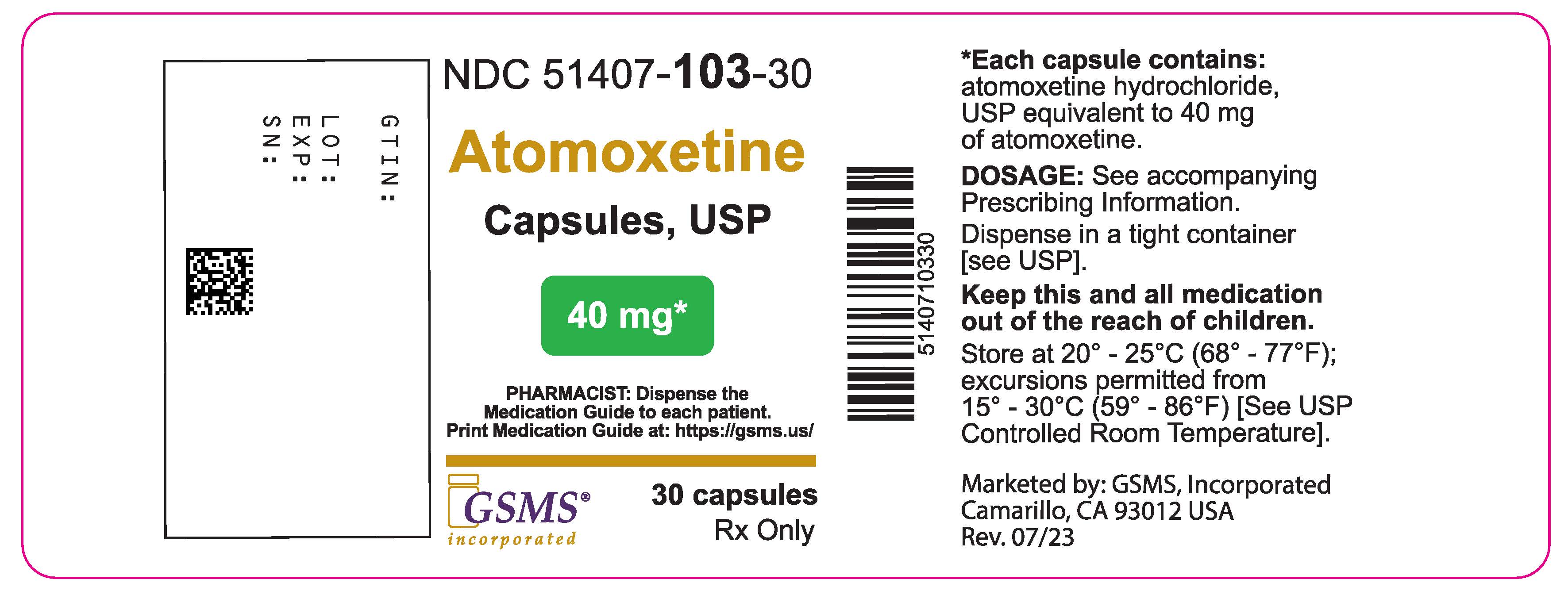Atomoxetine Caps - 51407-103-30OL - 30ct - Rev0723.jpg