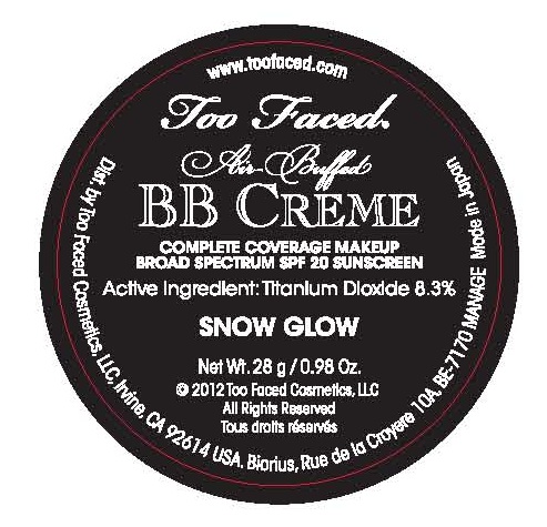 Too Faced Bb Creme Complete Coverage Make-up Spf-20 Snow Glow | Titanium Dioxide Cream Breastfeeding