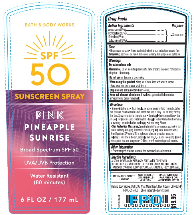 BBW SPF50 Spray Pink Pineapple Sunrise