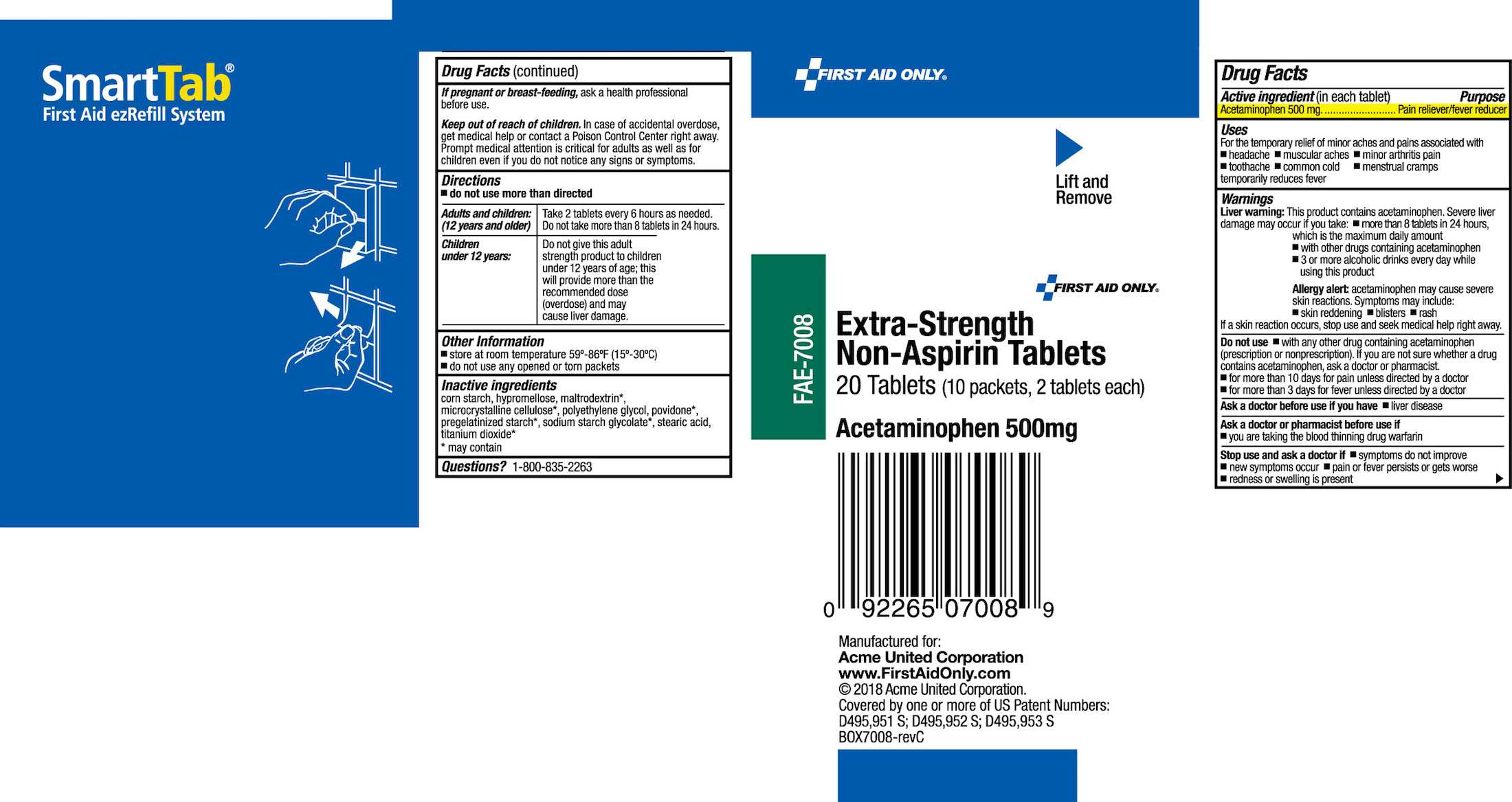 First Aid Only Extra-Strength Non-Aspirin Label
