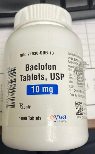 Baclofen Bottle