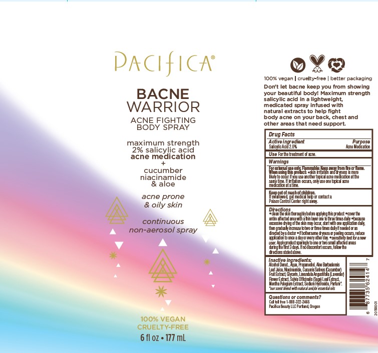 Bacne Warrior Spray Label