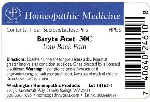 Baryta acet label example