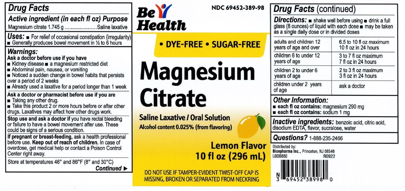 Be Health Magnesium Citrate - Lemon