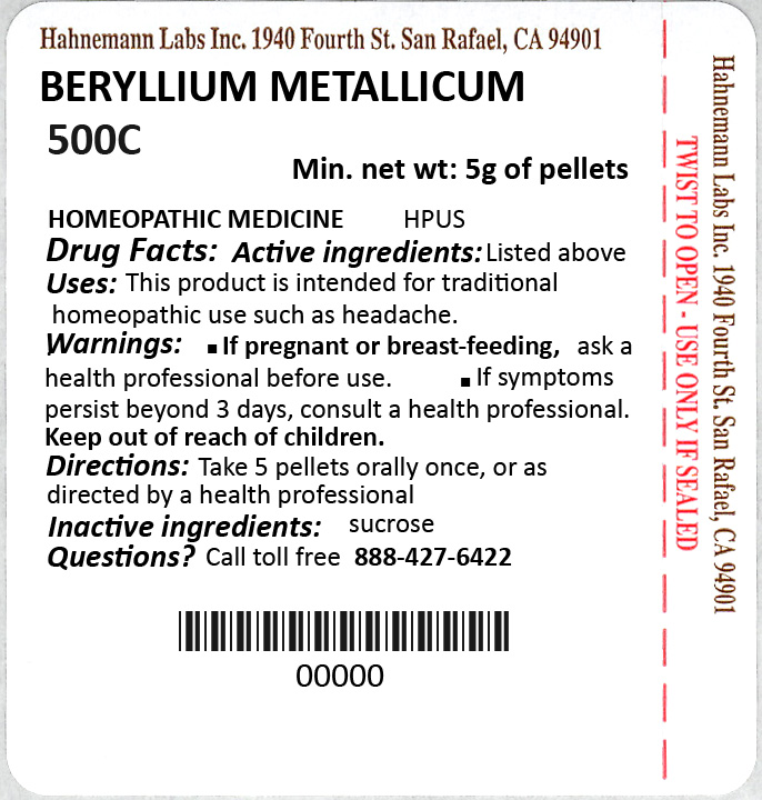 Beryllium Metallicum 500C 5g