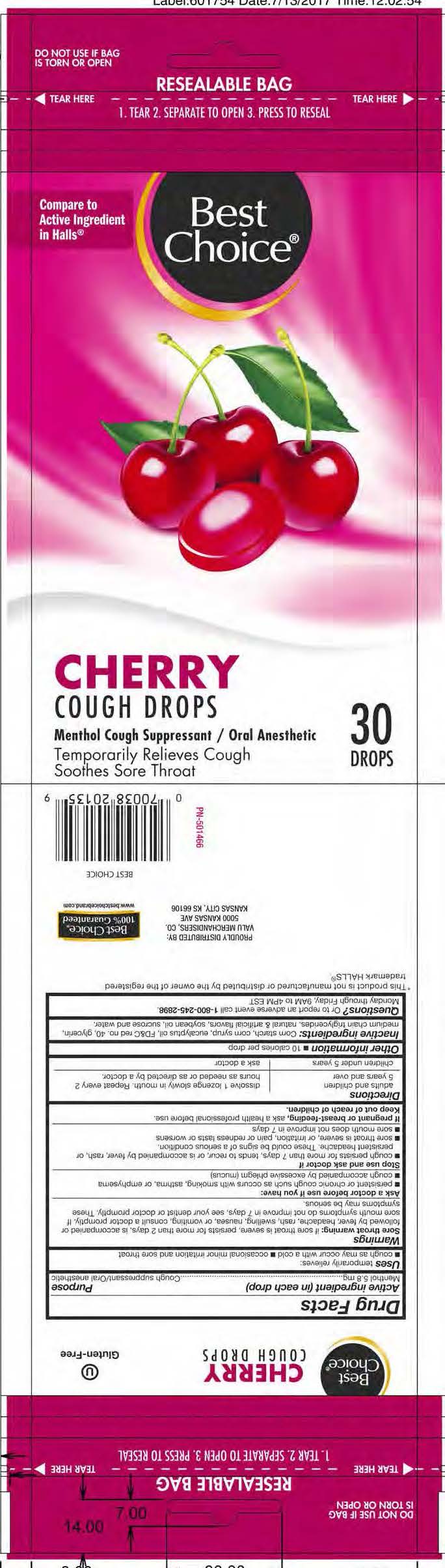 Best Choice Cherry 30ct Cough Drops