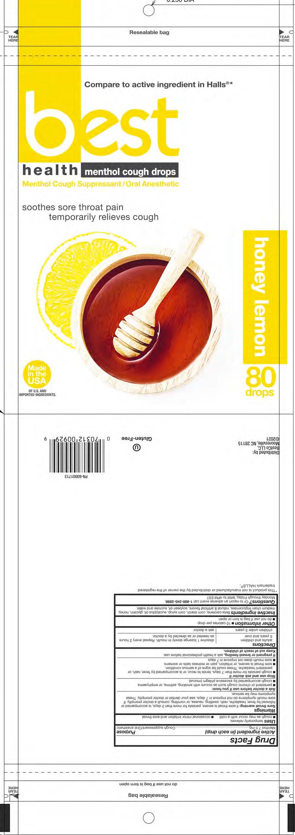 BestHealth Honey Lemon 80ct Cough Drops