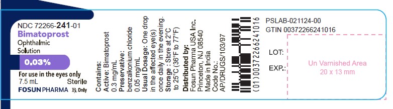Bimatoprost Bottle Label