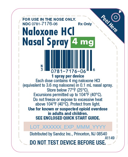 Nalaxone HCl Nasal Spray 4 mg blister label