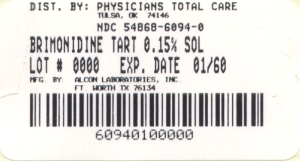 image of Brimonidine Tartrate package label