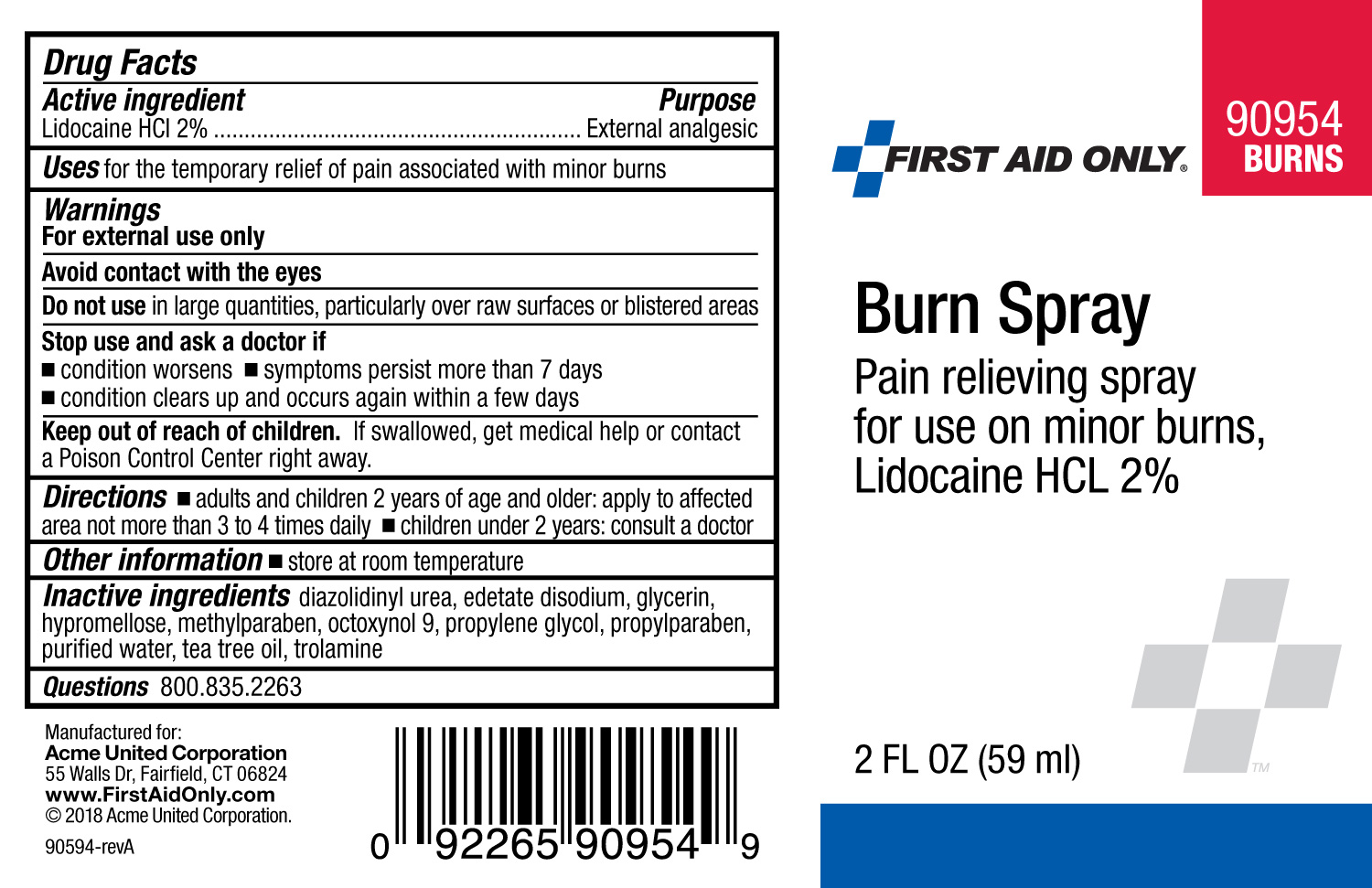 First Aid Only Burn Mist | Lidocaine Hydrochloride Spray Breastfeeding