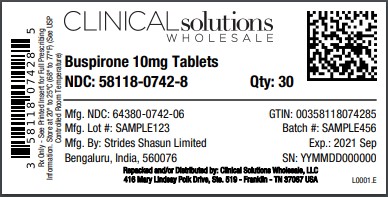 Buspirone 10mg tablet 30 count blister card