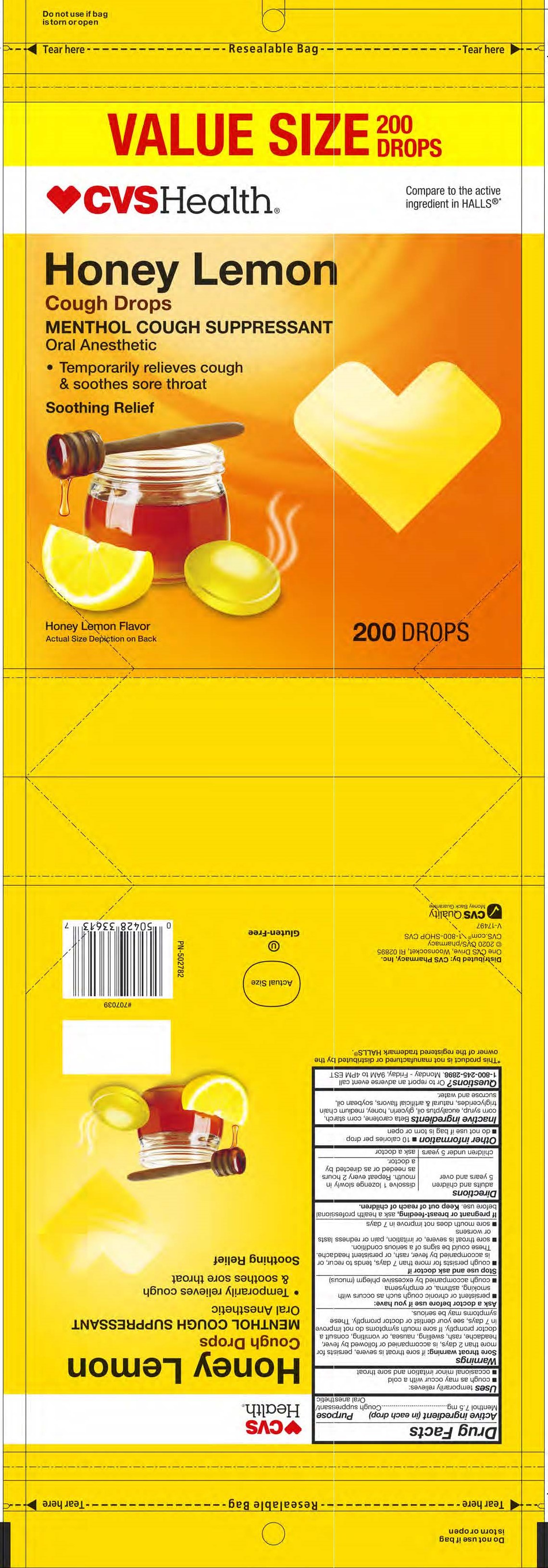 CVS Honey Lemon 200ct Cough Drops