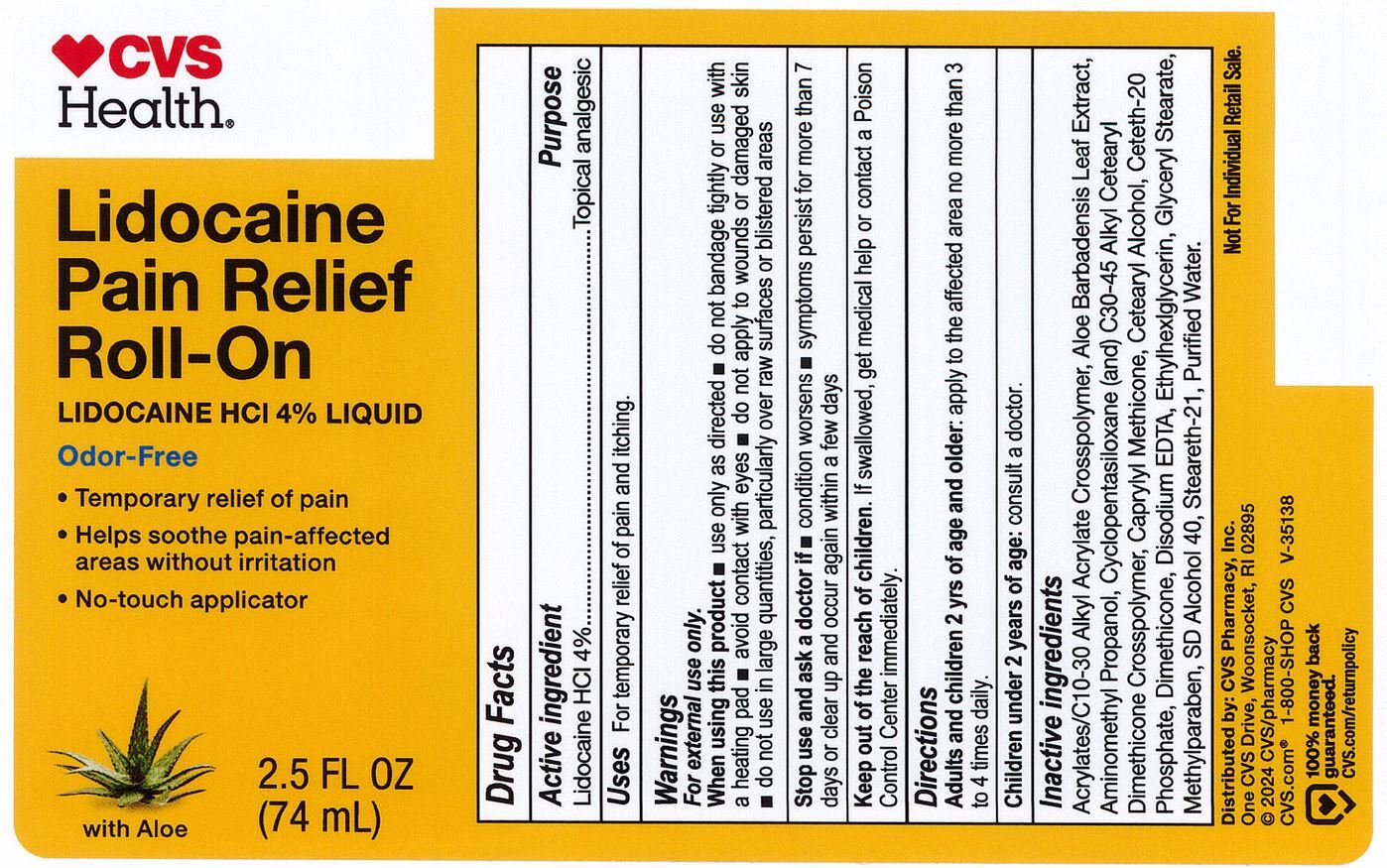 CVS Lidocaine LBL